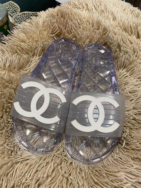 chanel slides men|chanel clear pool slides.